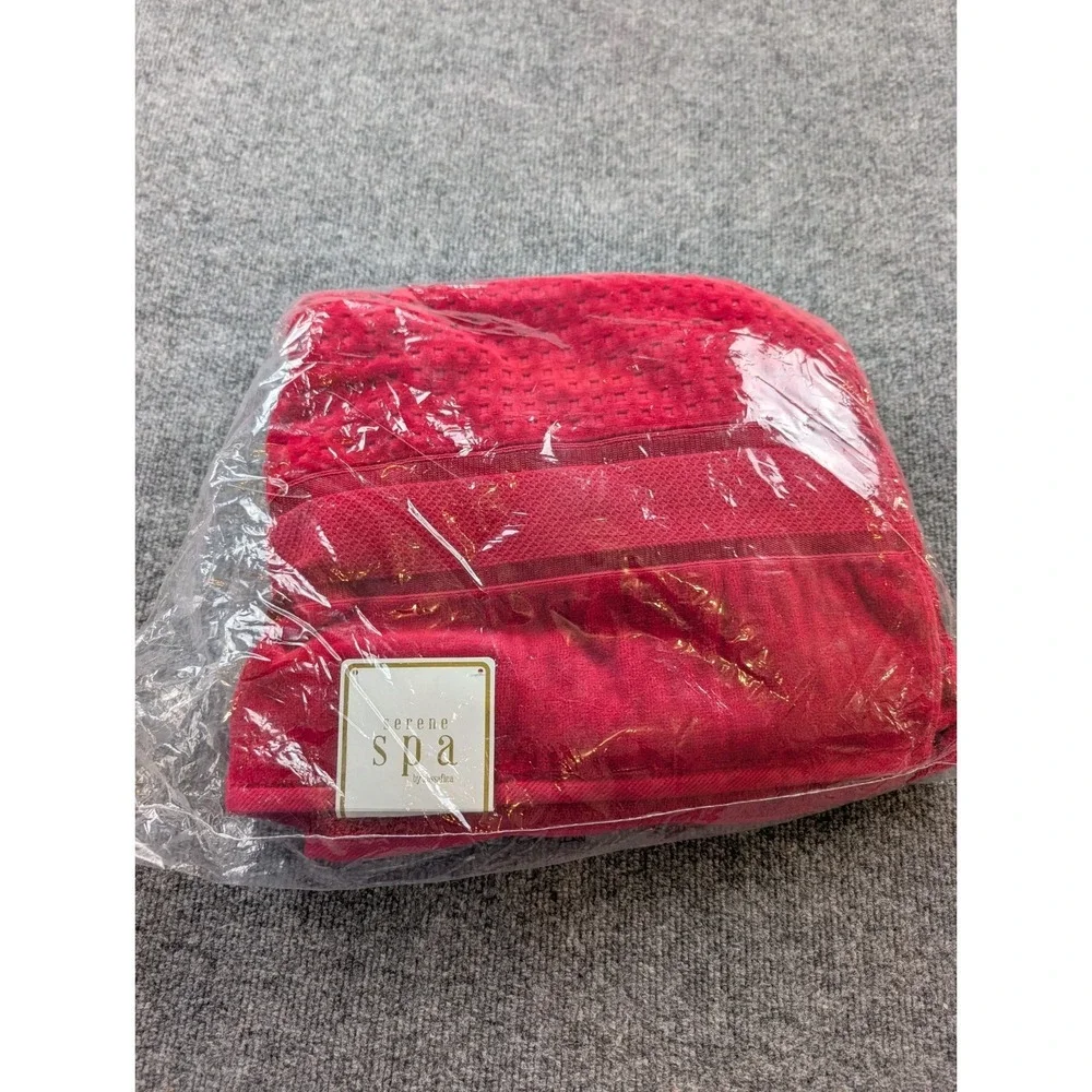Serene Spa by Kassafina 6 Pc Towel Set Red 100% Cotton New Bath Hand Washcloth